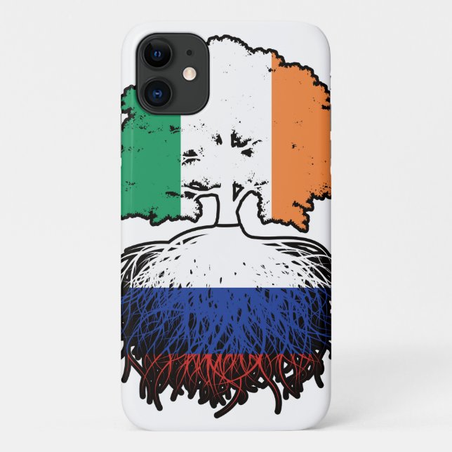 Russia Russian Irish Ireland Tree Roots Flag Case-Mate iPhone Hülle (Rückseite)