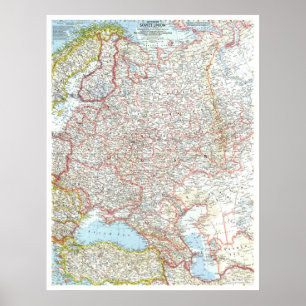 " Russia (Western Soviet Union): 1959 Detailed MAP Poster