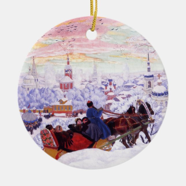 Russian Art Custom Christmas Gift Keramik Ornament (Vorne)
