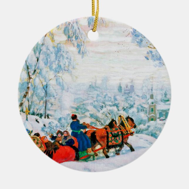Russian Art Custom Christmas Gift Keramik Ornament (Vorne)