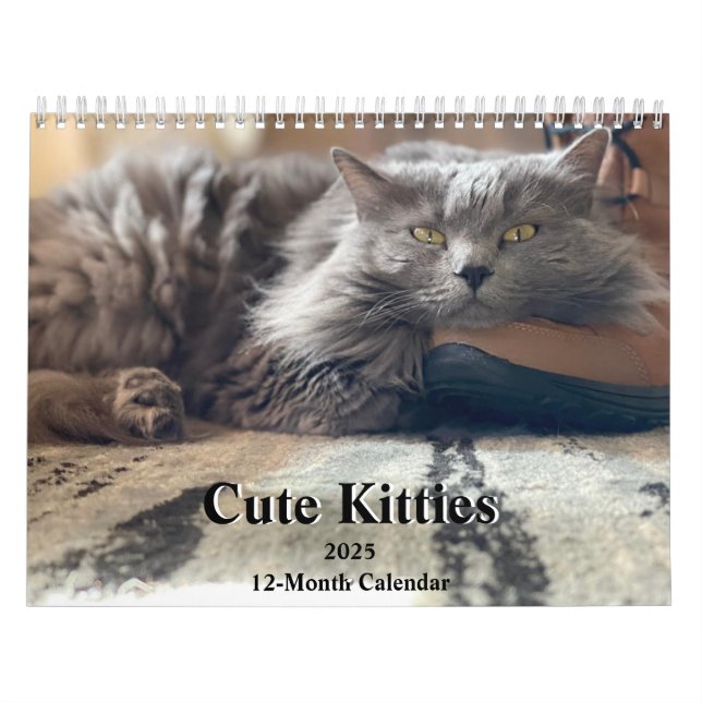 Russian Blue and Ginger Orange Tabby Cats 2025 Kalender (Titelbild)
