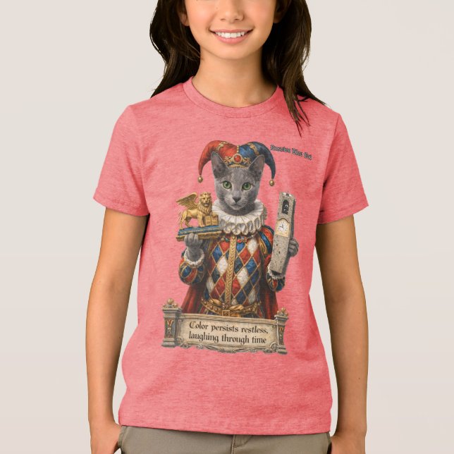 Russian Blue Arlequin Cat Tri-Blend Shirt (Vorderseite)
