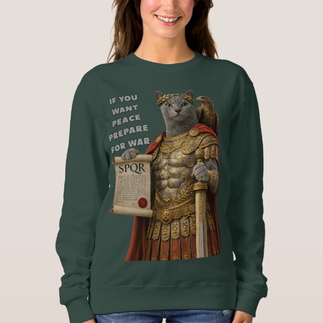 Russian Blue Caesar Cat Sweatshirt (Vorderseite)
