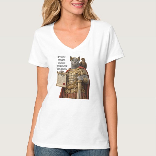 Russian Blue Caesar Cat T-Shirt (Vorderseite)
