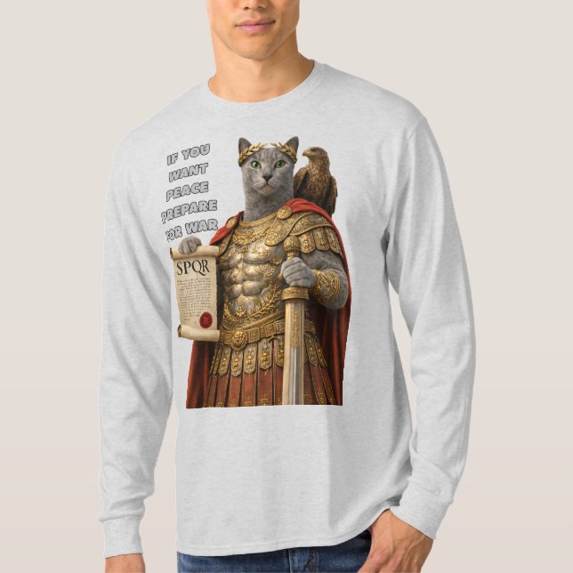 Russian Blue Caesar Cat T-Shirt (Vorderseite)
