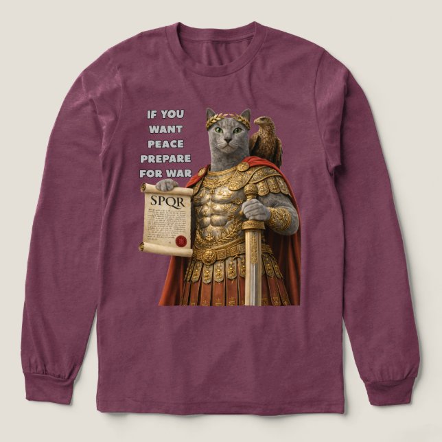 Russian Blue Caesar Cat Tri-Blend Shirt (Design Vorderseite)