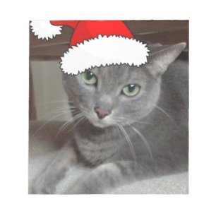 Russian Blue Cat Christmas Notizblock