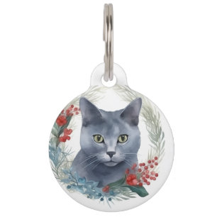 Russian Blue Cat Christmas Wreath Festive Kitten Haustiermarke