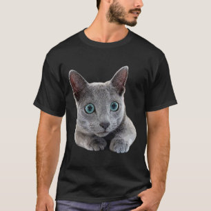 Russian Blue Cat Kitten Blue eyes T - Shirt