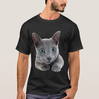 Russian Blue Cat Kitten Blue eyes T - Shirt