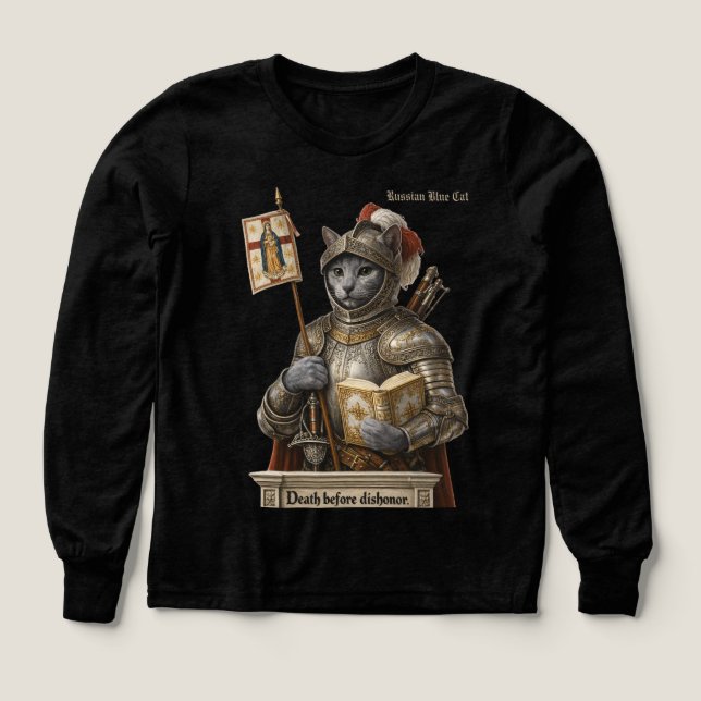 Russian Blue Conquistador Cat – Honor & Legacy (Design Vorderseite)