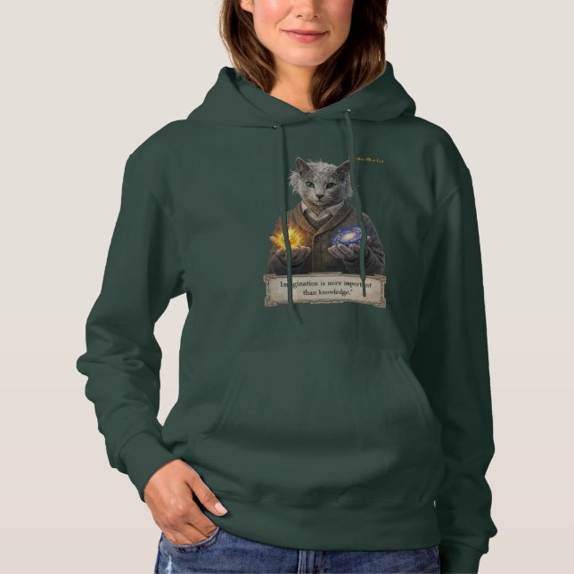 Russian Blue Einstein Cat - Imagination Hoodie (Vorderseite)