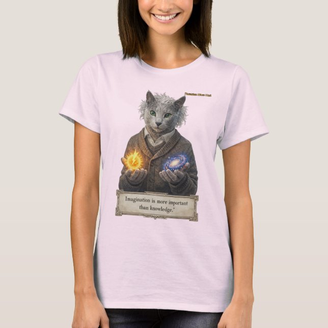 Russian Blue Einstein Cat - Imagination T-Shirt (Vorderseite)