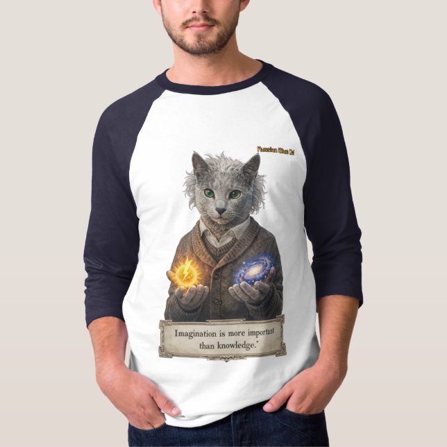 Russian Blue Einstein Cat - Imagination T-Shirt (Vorderseite)