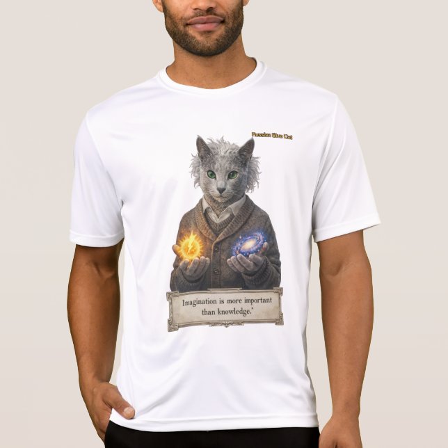 Russian Blue Einstein Cat - Imagination T-Shirt (Vorderseite)