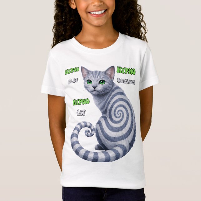Russian Blue Hypno Cat T-Shirt (Vorderseite)