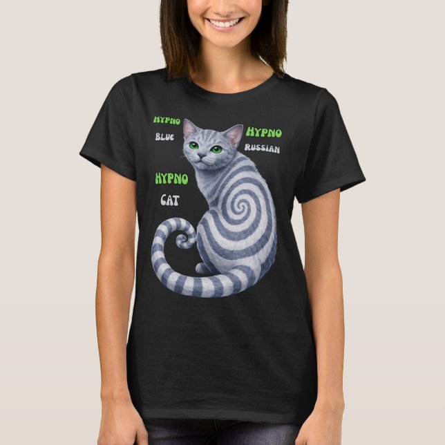 Russian Blue Hypno Cat T-Shirt (Vorderseite)
