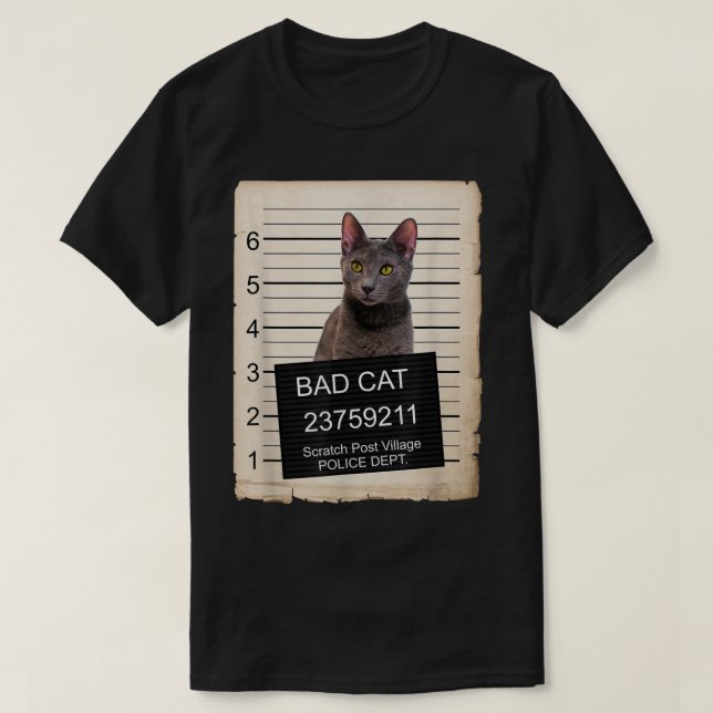 Russian Blue Kitten Tasse schoss bad Cat T-Shirt (Design vorne)