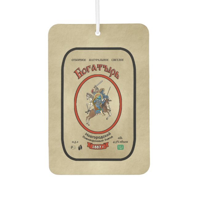 Russian Bogatyr Beer Autolufterfrischer (Vorderseite)