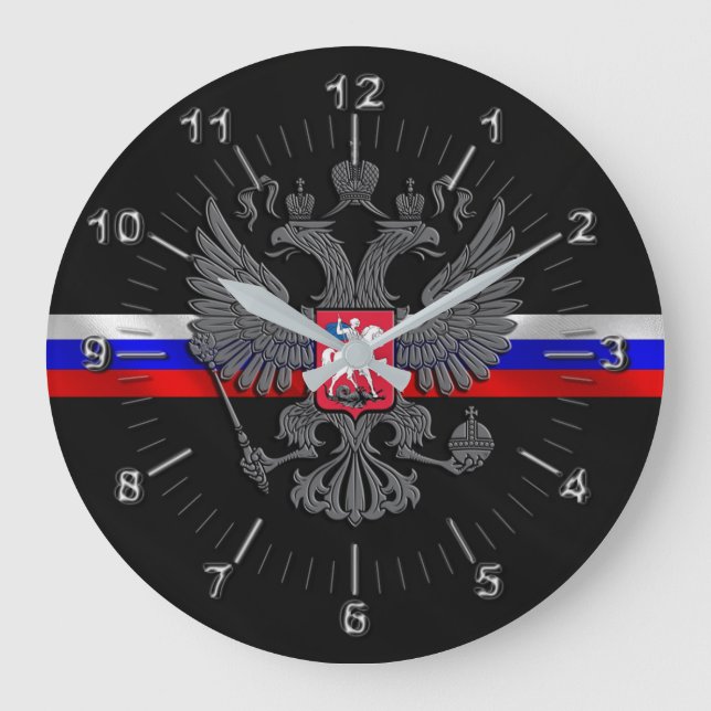Russian Coat of arms Große Wanduhr (Vorderseite)