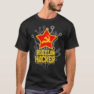 Russian Hacker with Hammer  Sickle Emblem design T-Shirt