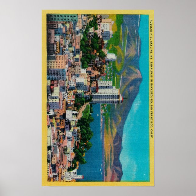 Russian Hill Skyline mit Poster (Vorne)
