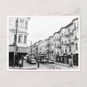 Russian Hill Trolley San Francisco Schwarzweiß Postkarte