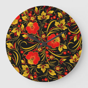 Russian khokhloma große wanduhr