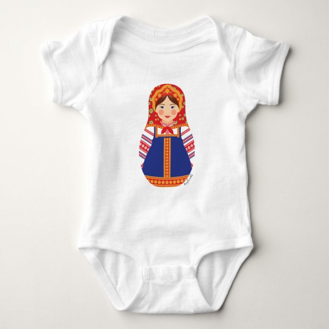 Russian Matryoshka Baby Strampler (Vorderseite)