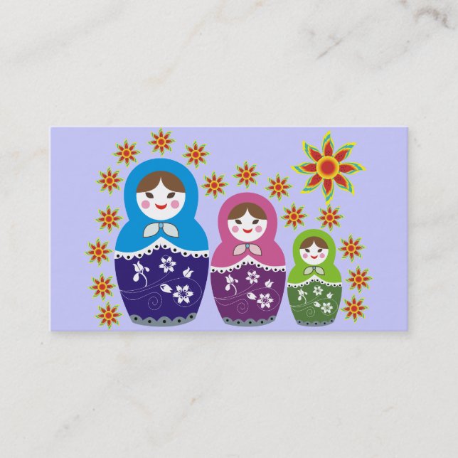 Russian Matryoshka Doll Business Cards Visitenkarte (Vorderseite)