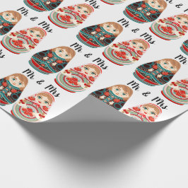 Russian Matryoshka Dolls Mr & Mrs. Rosa Marine & R Geschenkpapier
