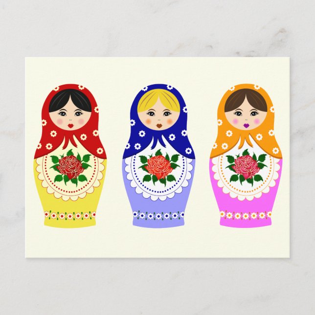 Russian matryoshka dolls postkarte (Vorderseite)