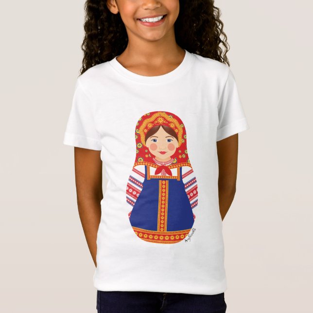 Russian Matryoshka Girls' T-Shirt (Vorderseite)