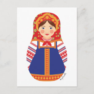 Russian Matryoshka Postcard Postkarte