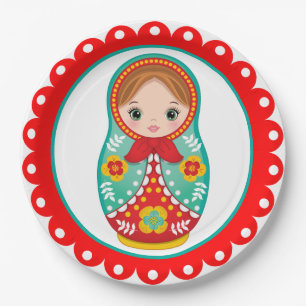 Russian Nesting Doll Matryoshka Paper Plate Pappteller