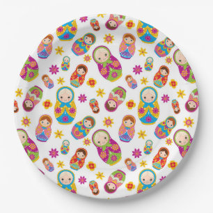 Russian Nesting Doll Matryoshka Paper Plate Pappteller