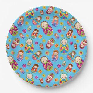 Russian Nesting Doll Matryoshka Paper Plate Pappteller