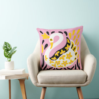 Russian Style Fairy Tale Royal Crowned Swan Kissen