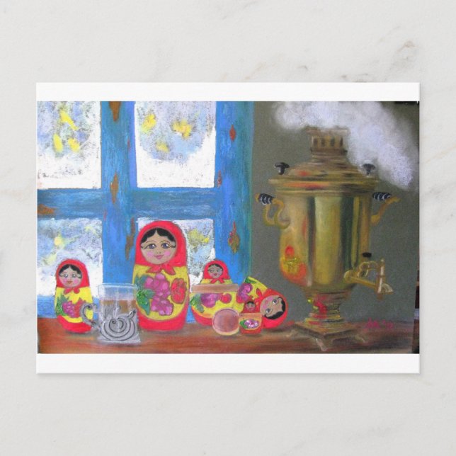 Russian Tea Time Postkarte (Vorderseite)