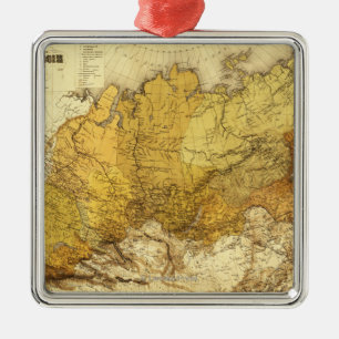 RussiaPanoramic MapRussia Silbernes Ornament