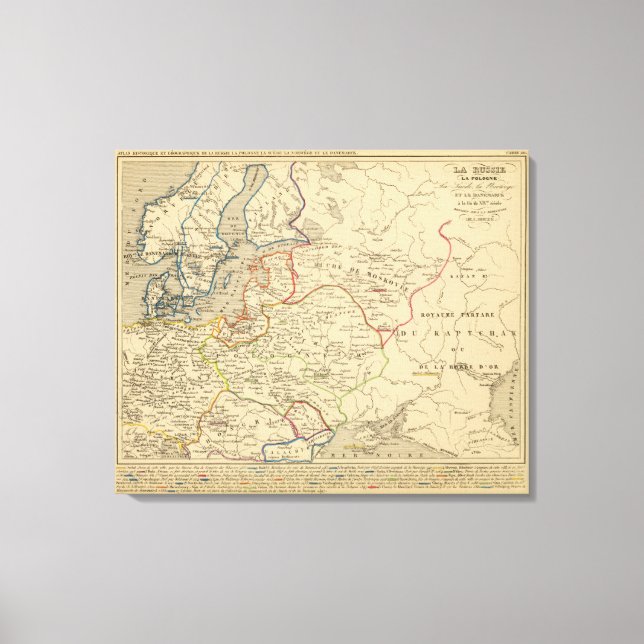 Russie, Pologne, Süde, Norwegen, Danemarck Leinwanddruck (Vorderseite)