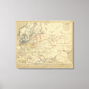 Russie, Pologne, Veloursleder, Norwege, Danemarck Leinwanddruck