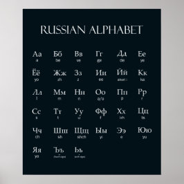 Russisch | Alphabet mit Ausdrückung weiß Poster