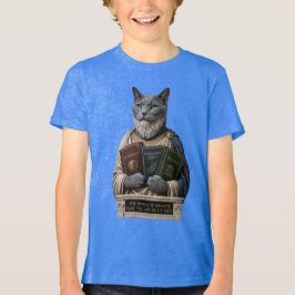 Russisch Blau Aristoteles Katze Tri-Blend Shirt