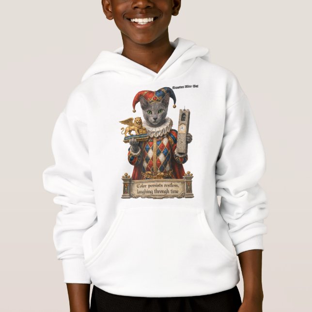 Russisch Blau Arlequin Katze Hoodie (Vorderseite)