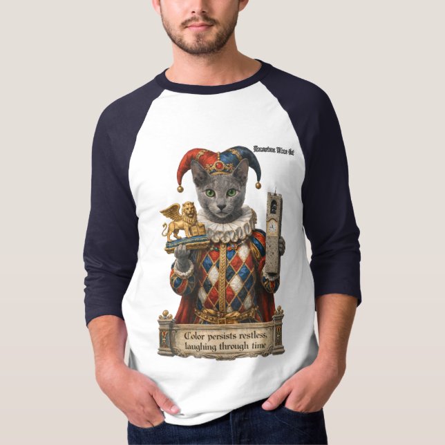 Russisch Blau Arlequin Katze T-Shirt (Vorderseite)