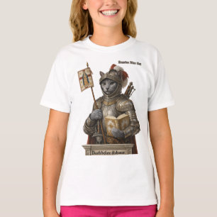 Russisch Blau Conquistador Katze – Ehre und Vermäc T-Shirt