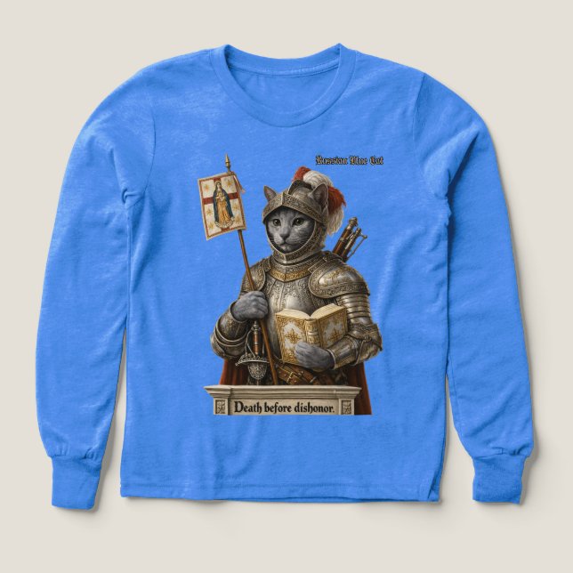 Russisch Blau Conquistador Katze – Ehre & Vermächt (Design Vorderseite)