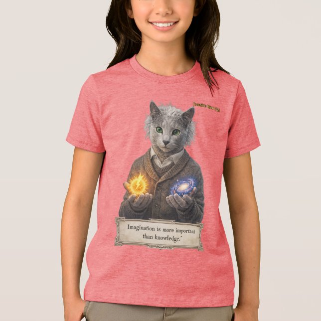 Russisch Blau Einstein Katze - Imagination Tri-Blend Shirt (Vorderseite)