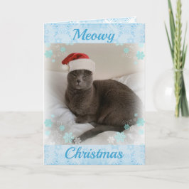 Russisch Blau. Heiße Weihnachten. Feiertagskarte
